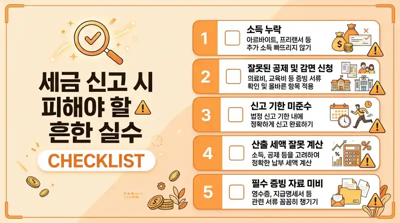 세금 신고 실수 체크리스트