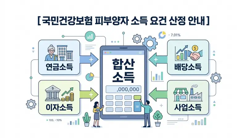 소득 계산 흐름도 인포그래픽