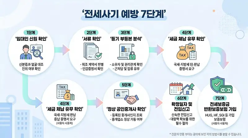 전세사기 예방 7단계 인포그래픽 