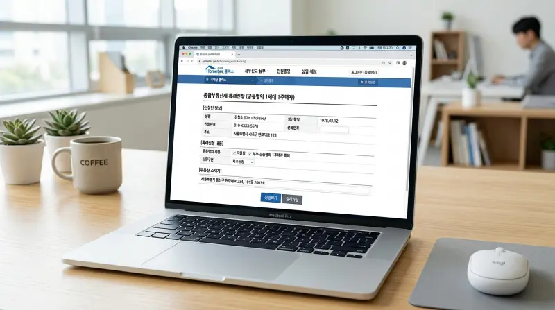 홈택스 종부세 특례신청 화면