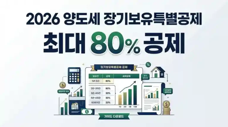 026 양도세 장기보유특별공제 표 총정리