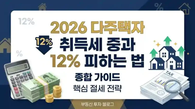 2026 다주택자 취득세 중과 12% 피하는 법