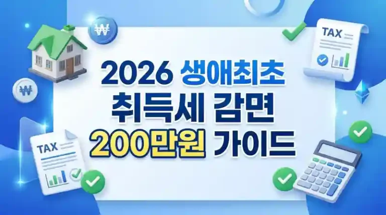 2026 생애최초 취득세 감면 200만원 완전정복