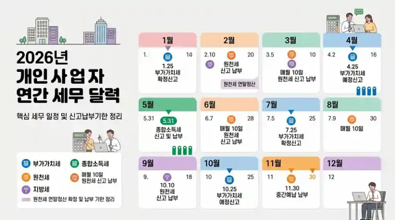 개인사업자 세금 캘린더