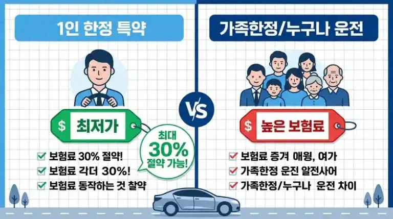 자동차보험 운전자 범위 변경 비교