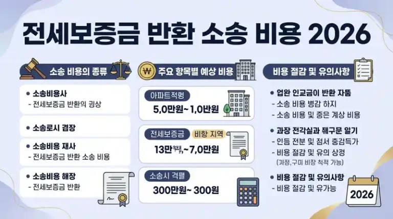 전세보증금 반환 소송 비용 2026 완벽 가이드