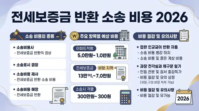 전세보증금 반환 소송 비용 2026 완벽 가이드