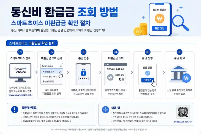 통신비 환급금 조회 방법과 스마트초이스 미환급금 확인