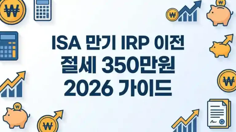 ISA 만기 IRP 이전 절세 350만원 2026 가이드